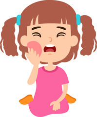 kid girl having toothache