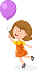 Girl holding balloon