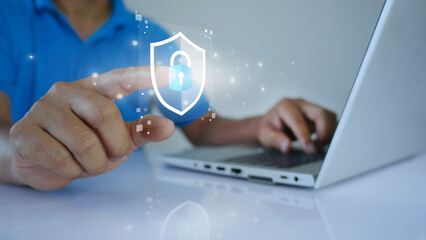 internet access security and data protection concept, blockchain and cybersecurity