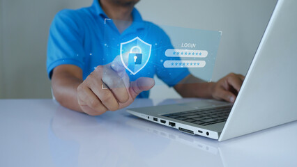 internet access security and data protection concept, blockchain and cybersecurity