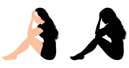 sad woman sitting alone