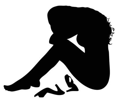 recommend clip art: sad woman sitting alone