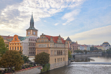 Fototapeta na wymiar View of a neighborhood in the city of Prague.