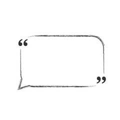 Quote box icon. Texting quote box. Blank template quote text info design