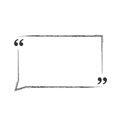 Quote box icon. Texting quote box. Blank template quote text info design