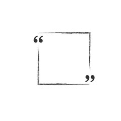 Quote box icon. Texting quote box. Blank template quote text info design