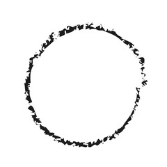 Fototapeta premium Circle brush element. Brush strokes. Grunge round shape.
