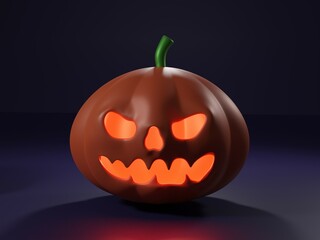 The spooky festival pumpkins have orange light and 3D illumination made of evil funky The Halloween Party with Scary Background is held in October as a lantern that can be decorated as a background. 