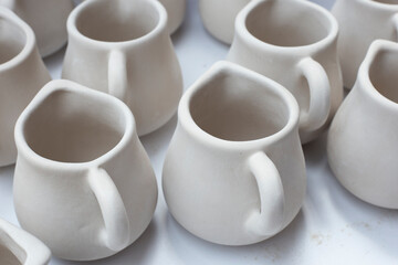 ceramic jars ready to be baked, artisan process