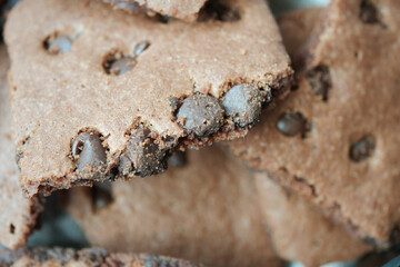 detail shot of chocolate chip cookies 