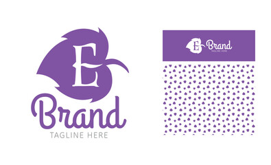 Creative natural Leaf logo using Alphabet Letter E with pattern and logo variation for branding design for fashion boutique natural brands