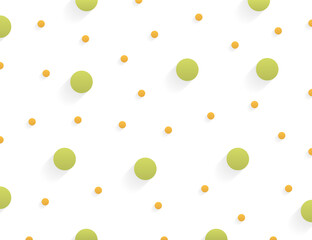 Abstract background with green and orange circles with shadows