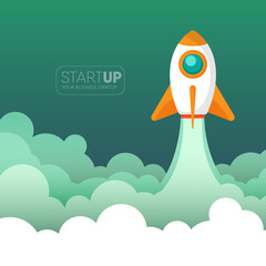 illustration of a child flying on a rocket