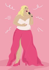 curvy woman singing
