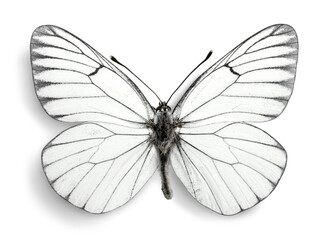 Fototapeta na wymiar Cute white butterfly on background