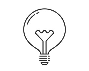 Bulb line icon on white background