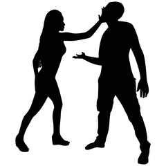 Boy yelling at his girlfriend