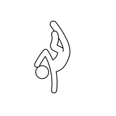 Line man dancer icon. Dance stick boy pose outline icon. Editable stroke pictogram hiphop man. Isolated vector illustration.