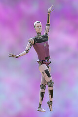 Robot ballet dancer, 3D illustration