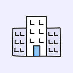 building hand drawn line icon