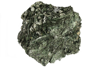 actinolite from Austria isolated on white background