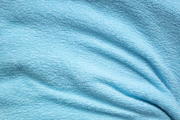 Fototapeta na wymiar Blue cotton fabric towel texture abstract background