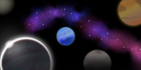 Universe, planet and stars