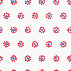 Fototapeta na wymiar Seamless pattern. Hand drawn flowers decorated with patterns in Scandinavian style, holidays concept. For wrapping paper, other design projects