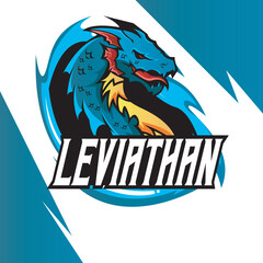 LEVIATHAN MASCOT FOR ESPORT LOGO TEMPLATE VECTOR ILLUSTRATION