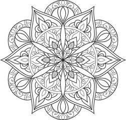 Adult coloring page Mandala.Hand drawn illustration.ornament design for coloring page