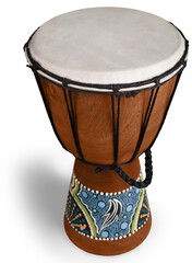African drum isolated on white background