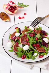 Delicious salad with figs for healthy diet