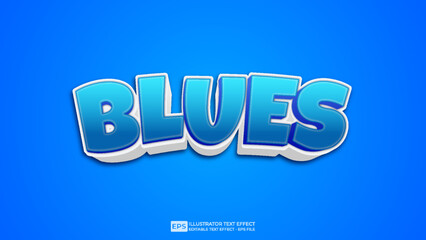 Blues editable text effect font 