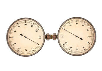 two Old vintage pressure gauge