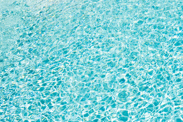 Naklejka na ściany i meble rippled underwater background blue color in summer swimming pool