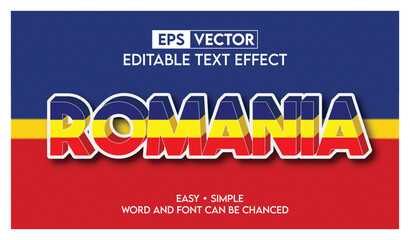 Romania Country Flag Text effect EPS