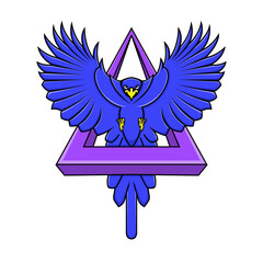 Blue eagle logo vector illustration