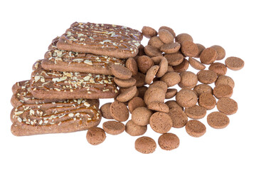 Speculaas and ginger nuts, Dutch sweets isolated on transparent background