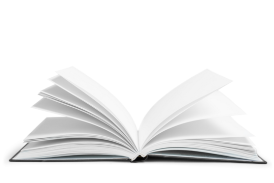 Open book isolated on background