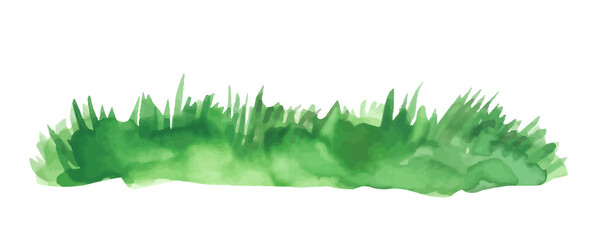 Green grass watercolor painting element