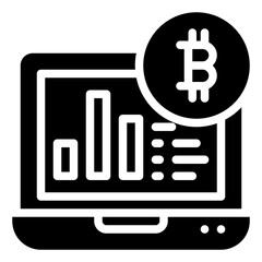 Obraz premium bitcoin glyph icon