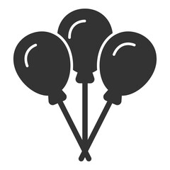 Three balloons - icon, illustration on white background, glyph style