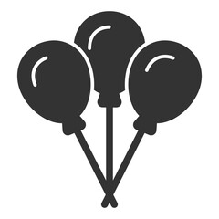 Three balloons - icon, illustration on white background, glyph style