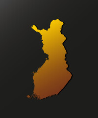 Vector map Finland gold style, Europe country