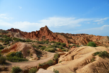 Beautiful mountain landscape in the canyon Fairy Tale, Kyrgyzstan