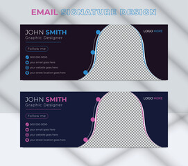 Business Corporate Company Identity professional email signature with Colorful Template Vector Design.