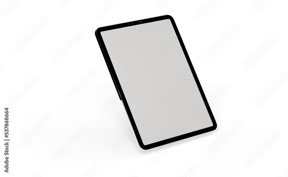 Poster 3d brandless tablet with empty screen isolated on white background