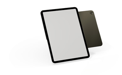 Photo 3D brandless tablet with empty screen isolated
