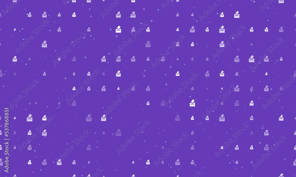 Aufkleber seamless background pattern of evenly spaced white vote symbols of different sizes and opacity. vect