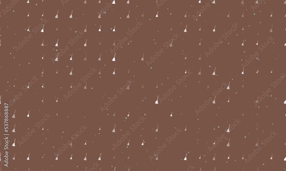 Poster seamless background pattern of evenly spaced white broom symbols of different sizes and opacity. vec